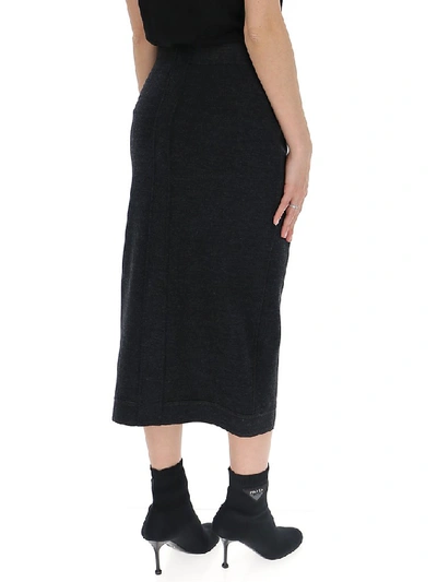 Shop Givenchy Zipped Midi Skirt In Black