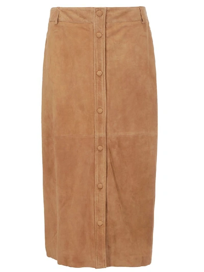 Shop Arma Buttoned Skirt In Brown