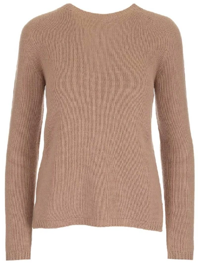 Shop Max Mara 's  Crewneck Knitted Sweater In Brown