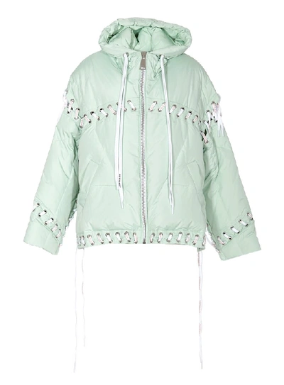 Shop Khrisjoy Lace Up Padded Jacket In Green