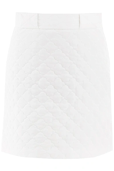 Shop Fendi Quilted Mini Skirt In White