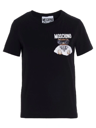 Shop Moschino Teddy Print Crewneck T In Black