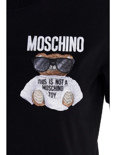 Shop Moschino Teddy Print Crewneck T In Black