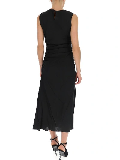 Shop Theory Sleeveless Draped Midi Dress In Black