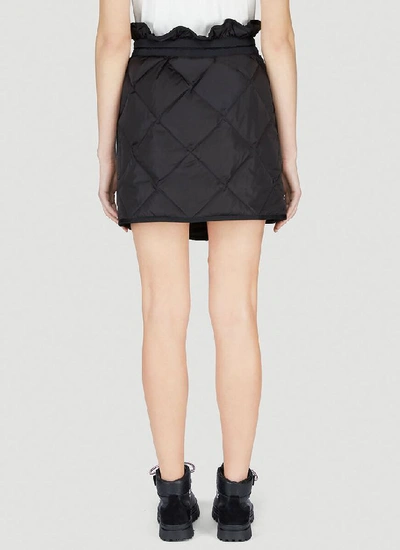 Shop Moncler Quilted Wrap Skirt In Black