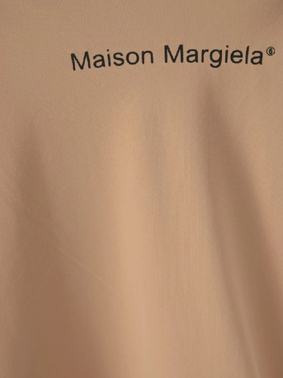 Shop Mm6 Maison Margiela Logo Sleeveless Bodysuit In Beige