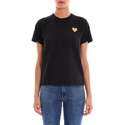 Shop Comme Des Garçons Play Logo Embroidered T In Black