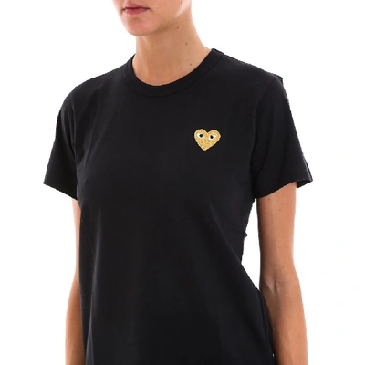 Shop Comme Des Garçons Play Logo Embroidered T In Black