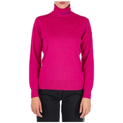 Shop Gcds Logo Embroidered Turtleneck Sweater In Pink