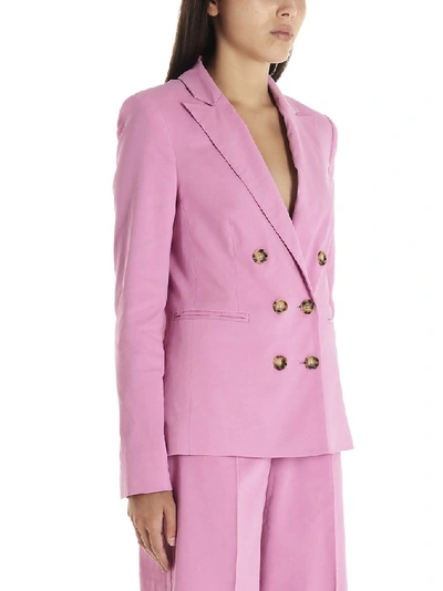 Shop Pinko Double Breasted Blazer In Purple