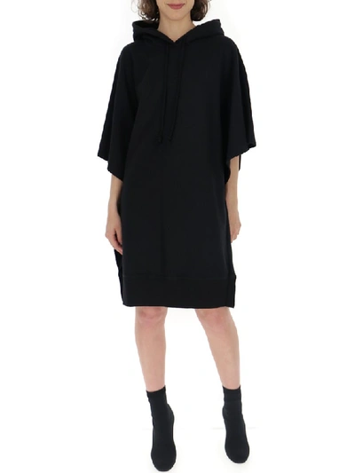 Shop Mm6 Maison Margiela Oversized Hooded Dress In Black