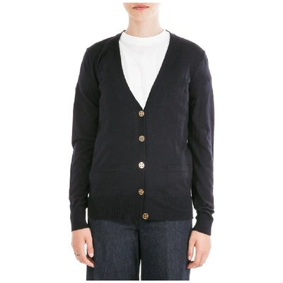 Shop Tory Burch Madeline Cardigan In Blue