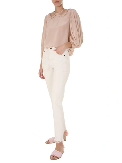 Shop Red Valentino Peter Pan Collared Blouse In Pink