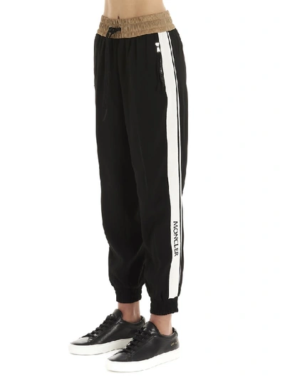 Shop Moncler Side Stripe Track Pants In Black