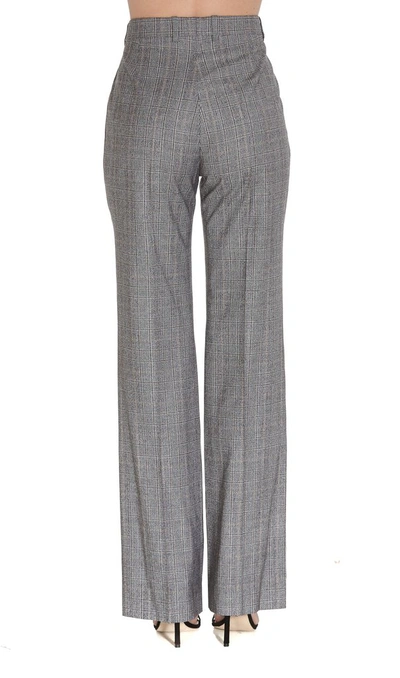 Shop Balenciaga Checked Trousers In Grey