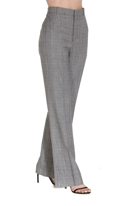 Shop Balenciaga Checked Trousers In Grey
