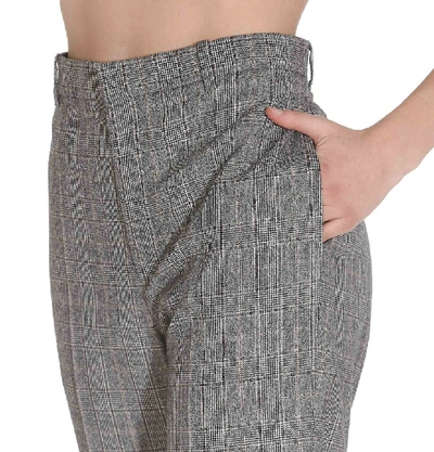 Shop Balenciaga Checked Trousers In Grey