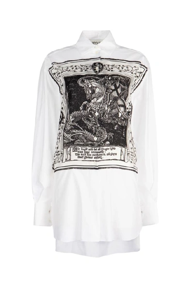 Shop Lanvin Saint Georges And The Dragon Printed Shirt In White