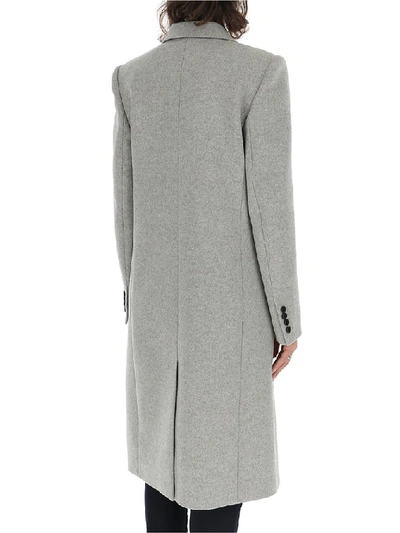 Shop Givenchy Double Breasted Tailored Coat In Grey