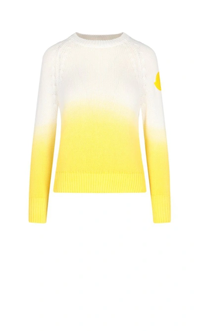 Shop Moncler Gradient Knitted Sweater In Multi
