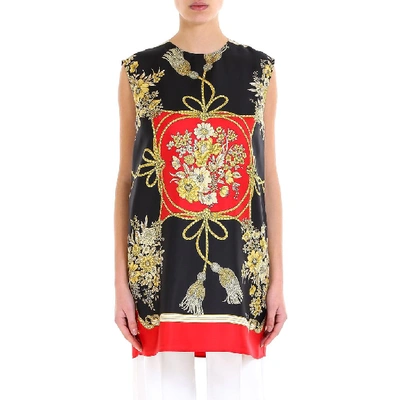 Shop Gucci Printed Silk Tunic In Multi