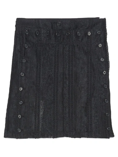 Shop Ann Demeulemeester Buttoned Sheer Mini Skirt In Black