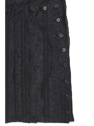 Shop Ann Demeulemeester Buttoned Sheer Mini Skirt In Black