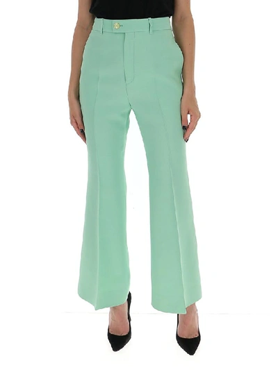 Shop Gucci Flared Pants In Green