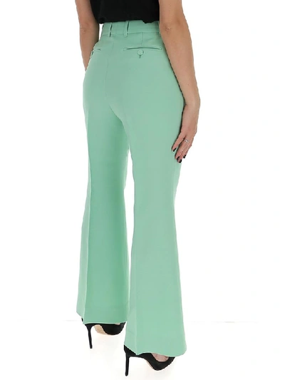 Shop Gucci Flared Pants In Green