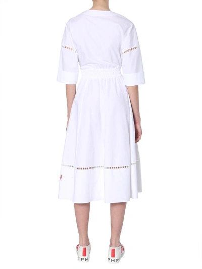 Shop Philosophy Di Lorenzo Serafini Logo Midi Dress In White