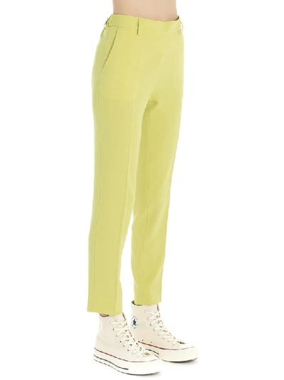 Shop Alberto Biani Cropped Pants In Yellow