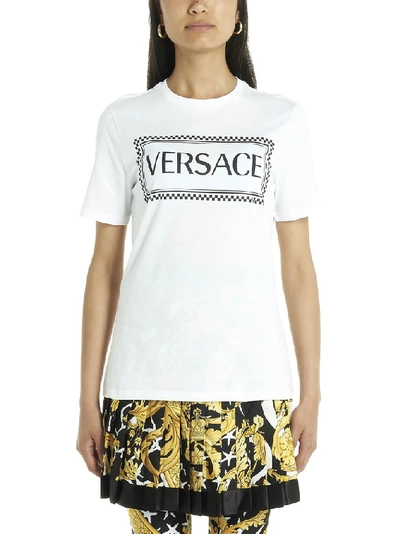 Shop Versace 90s Vintage Logo T Shirt In White