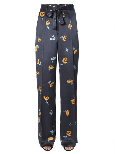Shop Equipment Floral Print Flared Trousers In Blue