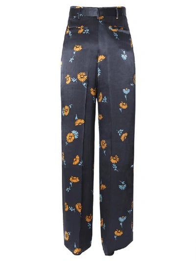 Shop Equipment Floral Print Flared Trousers In Blue