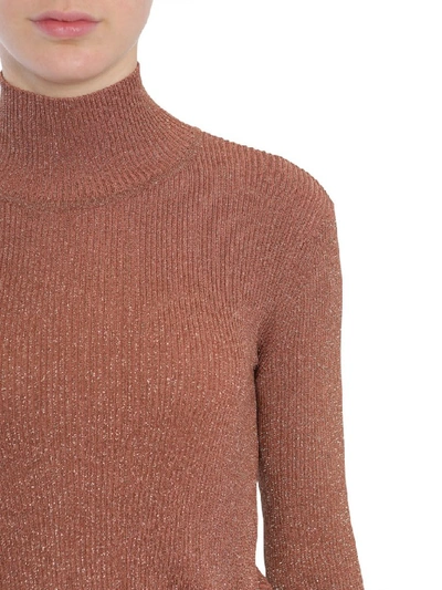 Shop Carven Flared Sleeve Turtleneck Jumper In Brown