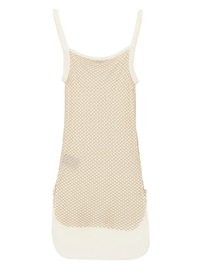 Shop Ann Demeulemeester Mesh Tank Top In Beige