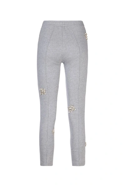 Shop Area Embellished Fitted Track Pants In Grey