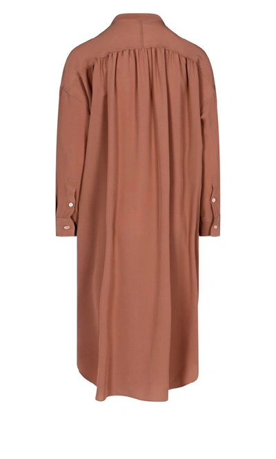 Shop Aspesi Buttoned Shirt Dress In Brown