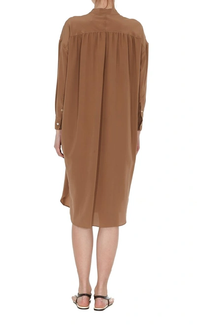 Shop Aspesi Buttoned Shirt Dress In Brown