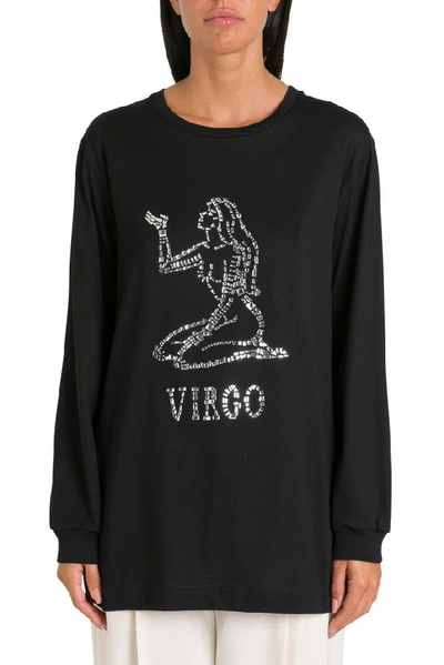 Shop Alberta Ferretti Virgo Embellished Top In Black