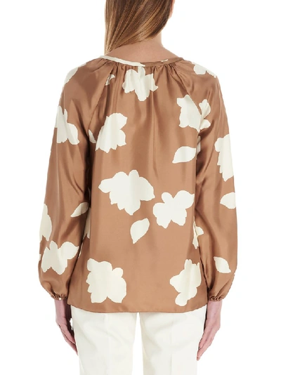 Shop Theory Petal Print Blouse In Brown