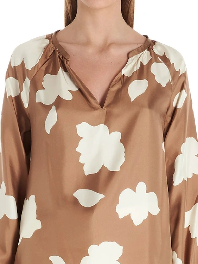 Shop Theory Petal Print Blouse In Brown