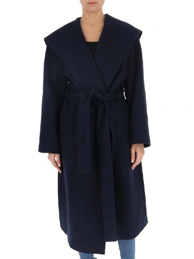 Shop The Row Hooded Coat In Navy