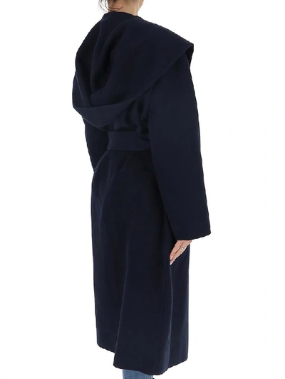 Shop The Row Hooded Coat In Navy