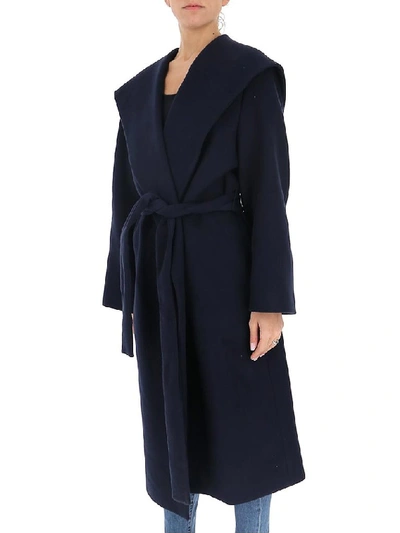 Shop The Row Hooded Coat In Navy