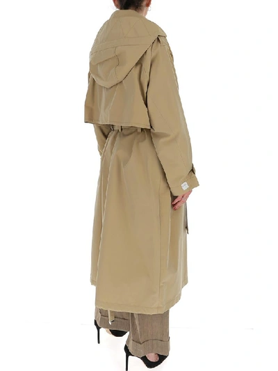 Shop Max Mara The Cube Double Breasted Belted Coat In Beige