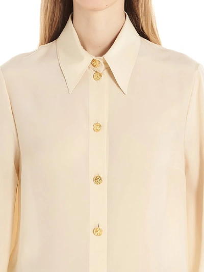 Shop Gucci Buttoned Shirt In Beige