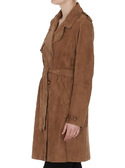 Shop Bully Belted Trench Coat In Brown
