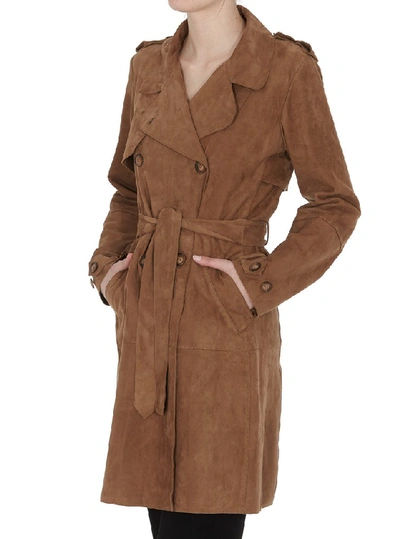 Shop Bully Belted Trench Coat In Brown