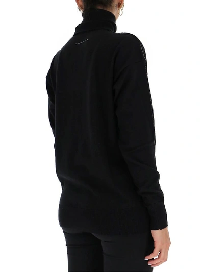 Shop Mm6 Maison Margiela Turtleneck Knitted Sweater In Black